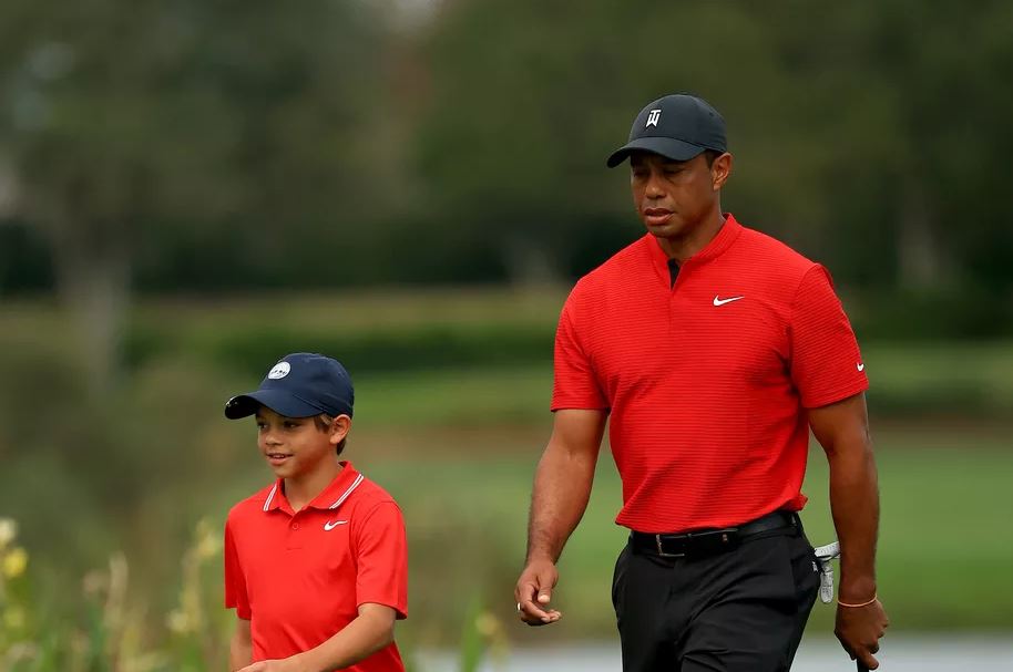 Charlie Woods and Tiger Woods