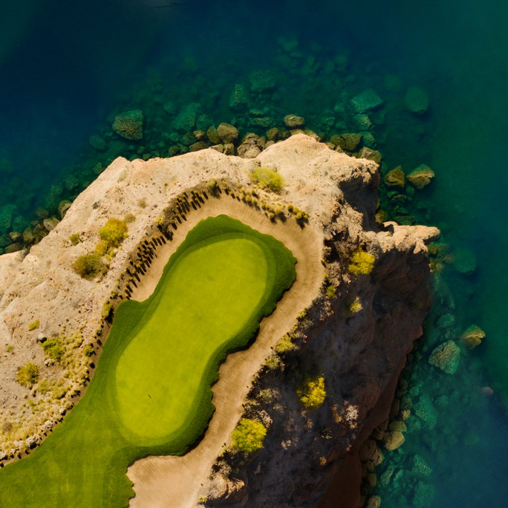 TPC Danzante Bay’s epic par-3 17th hole overlooking the Sea of Cortez.