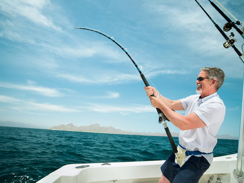 man fishing in loreto baja mexico