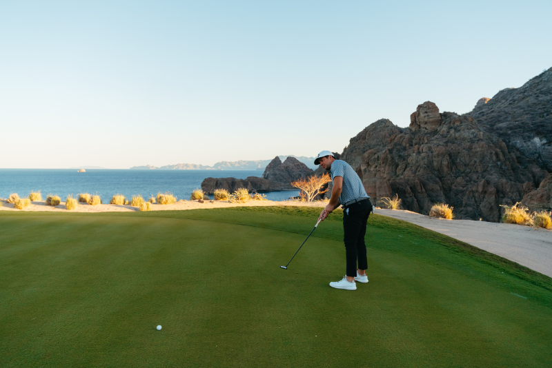 Playing hole 17 at tpc danzante bay in Loreto